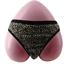 Victoria Secret Floral Leopard Cotton Thong Panty Womens Large